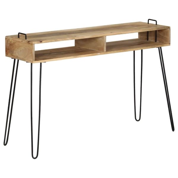 vidaXL konsolbord i massivt mangotræ 115 x 35 x 76 cm