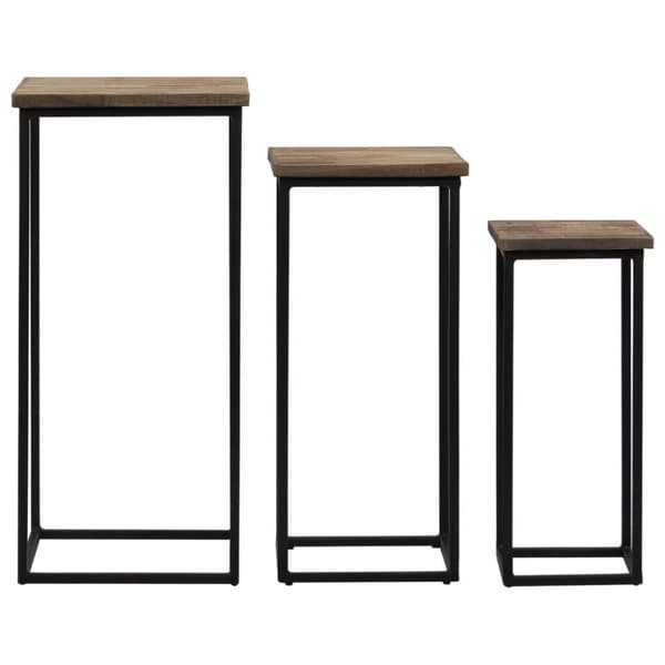 vidaXL plantebordssæt 3 dele genanvendt teak