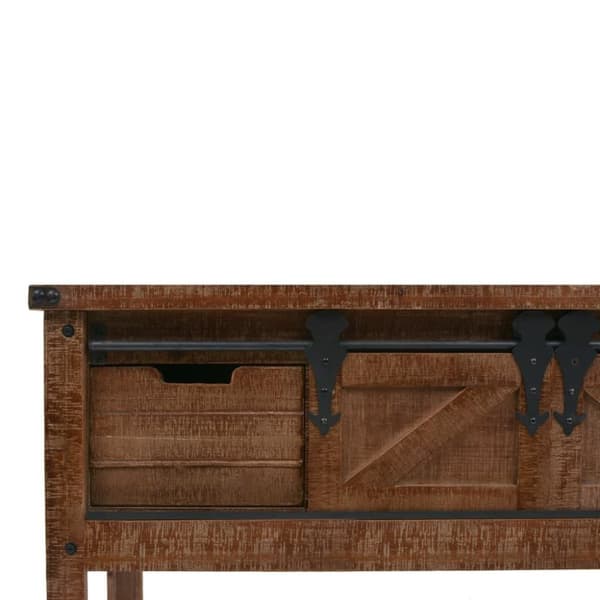 vidaXL Konsolbord massivt granträ 131x35,5x75 cm brun