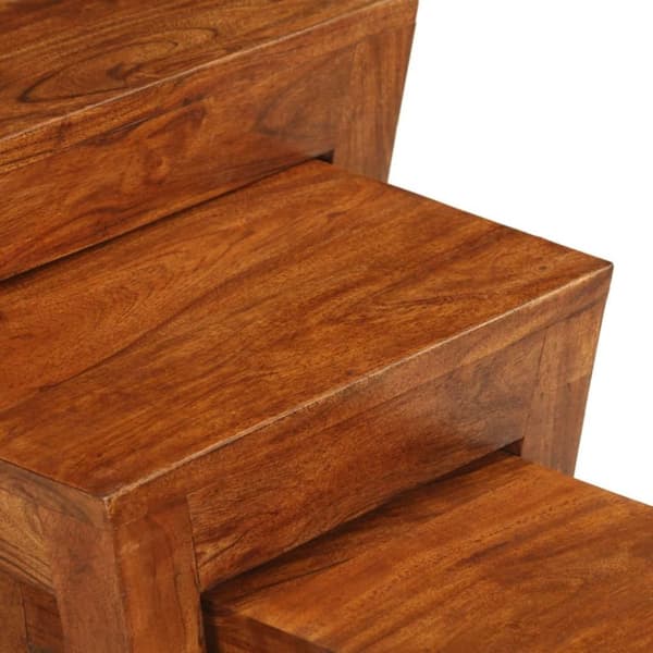 vidaXL Stablebordsett 3 deler heltre akasie 50x35x50 cm brun