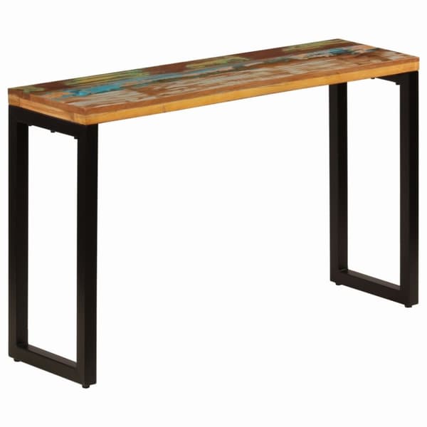 vidaXL Konsolbord 120x35x76 cm massivt återvunnet trä och stål