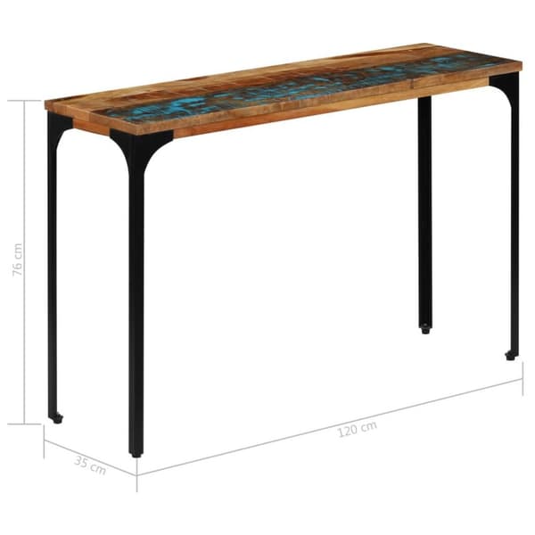vidaXL Konsollbord 120x35x76 cm gjenvunnet heltre