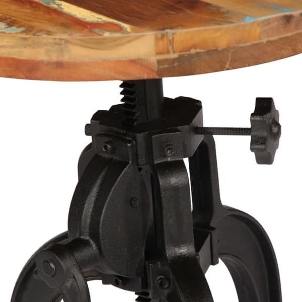 vidaXL Sidebord 45x(45-62) cm gjenvunnet heltre og støpejern
