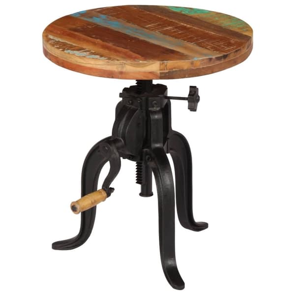 vidaXL Sidebord 45x(45-62) cm gjenvunnet heltre og støpejern