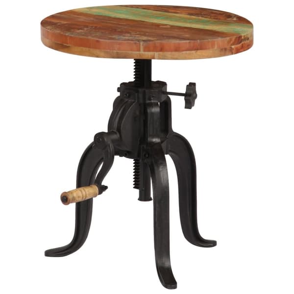 vidaXL Sidebord 45x(45-62) cm gjenvunnet heltre og støpejern