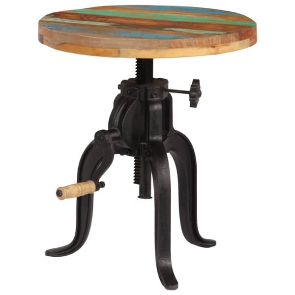 vidaXL Sidebord 45x(45-62) cm gjenvunnet heltre og støpejern