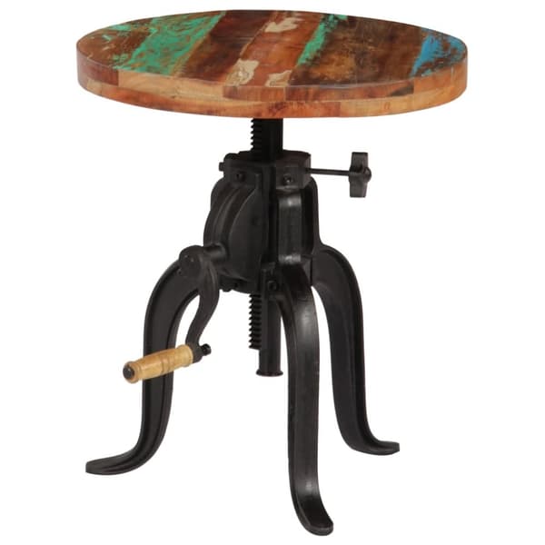vidaXL Sidebord 45x(45-62) cm gjenvunnet heltre og støpejern