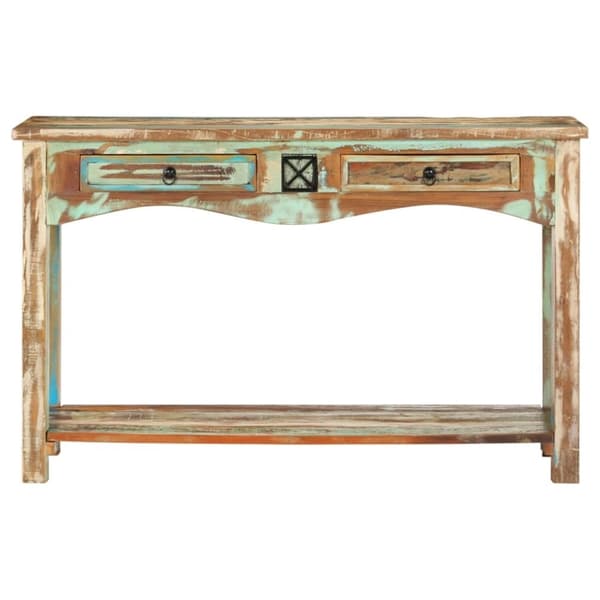 vidaXL konsolbord 120x40x75 cm massivt genbrugstræ