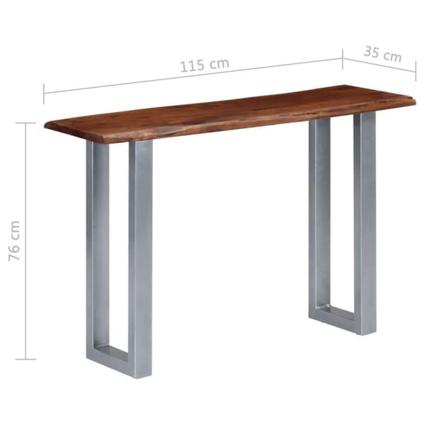 vidaXL Konsollbord 115x35x76 cm heltre akasie og jern