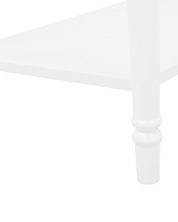 En blank hvid konsol 77 x 102 cm med en hylde og en skuffe klassisk stil