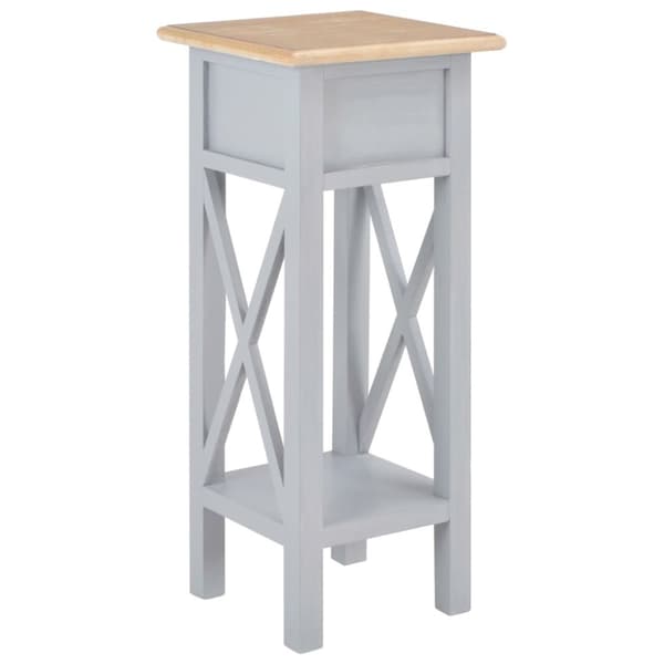 vidaXL Sidebord grå 27x27x65,5 cm tre