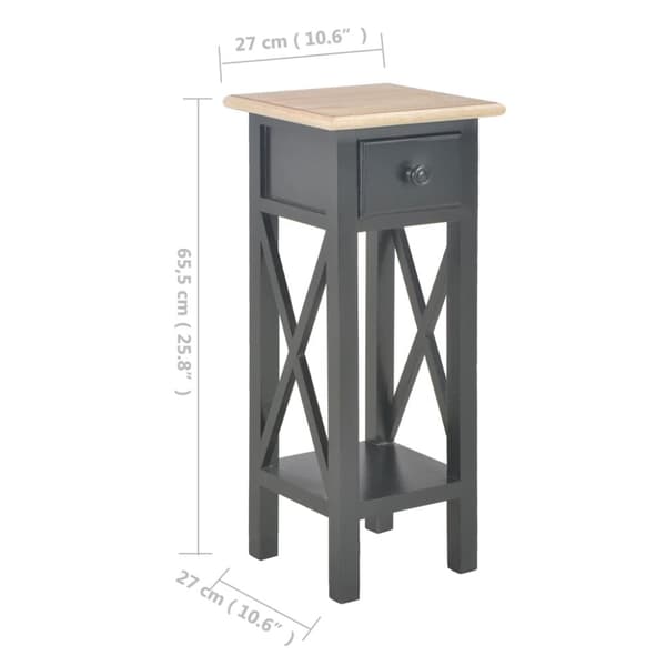 vidaXL sidebord 27 x 27 x 65,5 cm træ sort