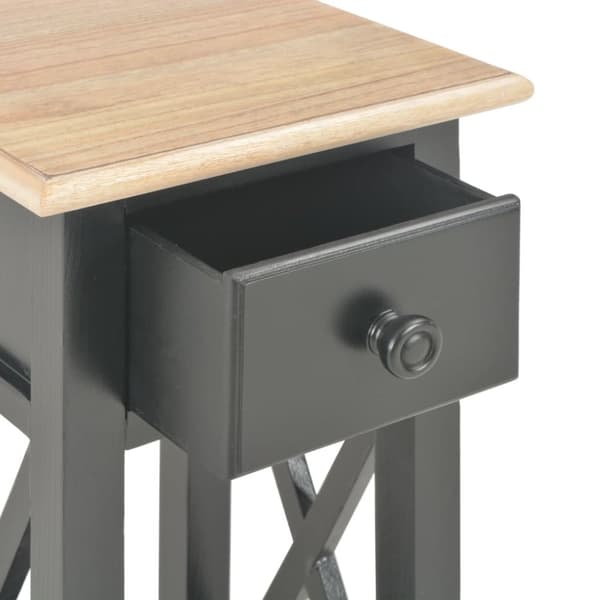 vidaXL Sidebord svart 27x27x65,5 cm tre