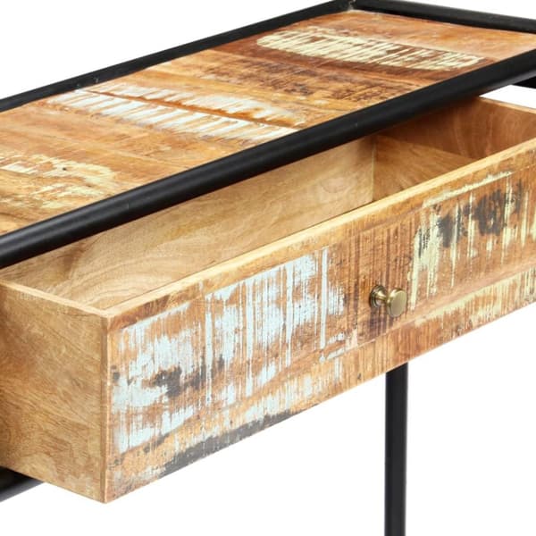 vidaXL konsolbord 118x30x75 cm massivt genbrugstræ