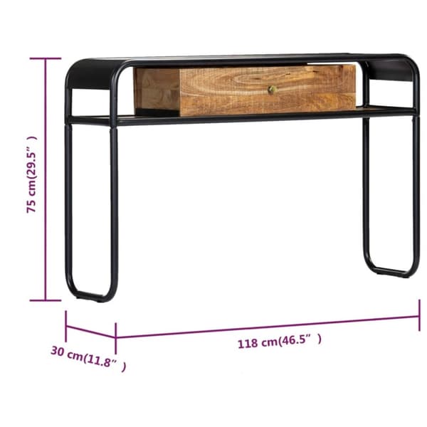 vidaXL konsolbord 118 x 30 x 75 cm massivt mangotræ