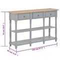Miniatyrbillede 9 af 9: vidaXL konsolbord 120 x 30 x 76 cm MDF grå