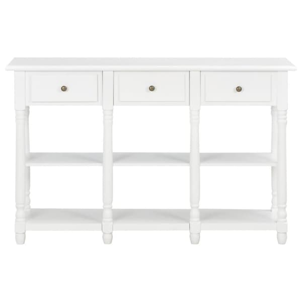 vidaXL konsolbord 120 x 30 x 76 cm MDF hvid