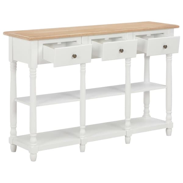 vidaXL konsolbord 120 x 30 x 76 cm MDF hvid