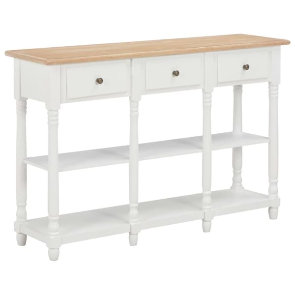 vidaXL konsolbord 120 x 30 x 76 cm MDF hvid