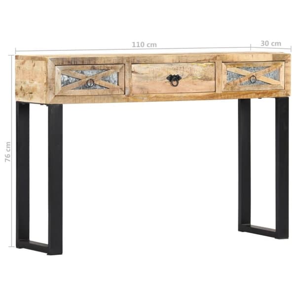 vidaXL Avlastningsbord 110x30x76 cm massivt mangoträ