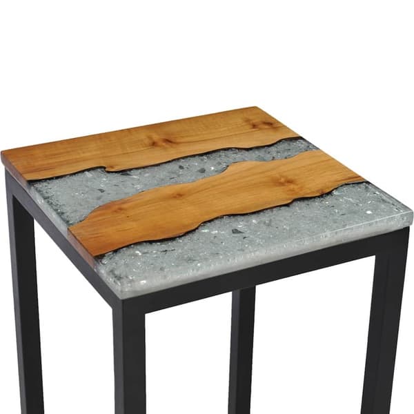 vidaXL Satsbord 3 st massiv teak och polyresin
