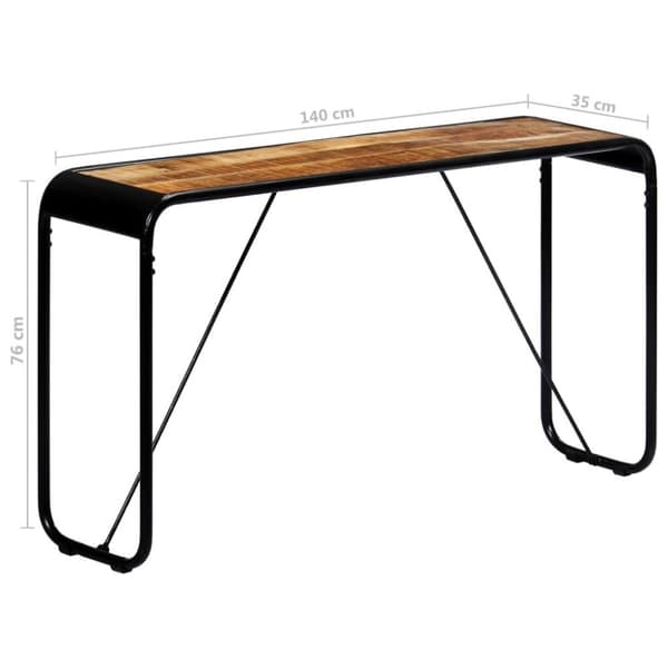 vidaXL konsolbord 140 x 35 x 76 cm massivt ru mangotræ