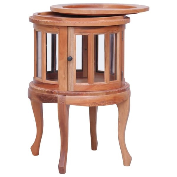 vidaXL Vitrineskap naturell 50x50x76 cm heltre mahogni