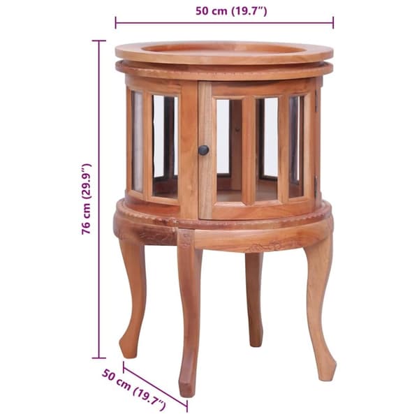 vidaXL Vitrineskap naturell 50x50x76 cm heltre mahogni