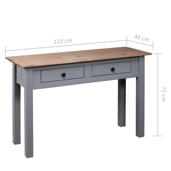 vidaXL Konsollbord grå 110x40x72 cm heltre furu Panama Range