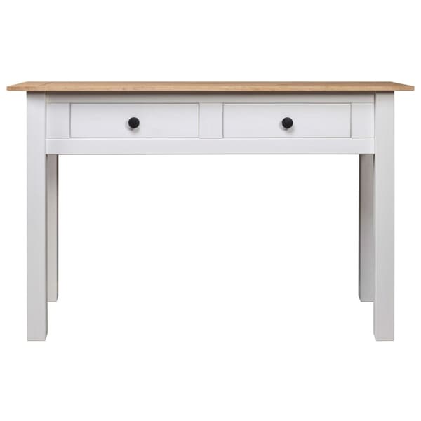 vidaXL Konsolipöytä valkoinen 110x40x72 cm täysi mänty Panama-sarja