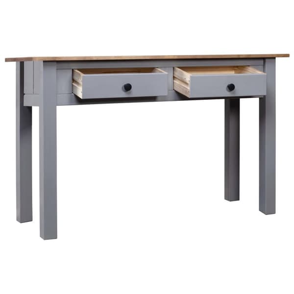 vidaXL konsolbord Panama-serien 110x40x72 cm massivt fyrretræ grå