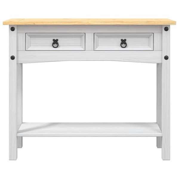 vidaXL konsolbord Corona-serien 90x34,5x73 cm mexicansk fyrretræ hvid