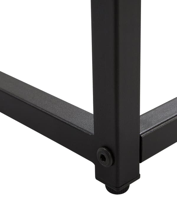 Konsolbord Sort Hærdet Glas og Metalben 80 x 30 x 76 cm Smalt Højt Barbord Moderne Glam stil Stue Soveværelse Indretning