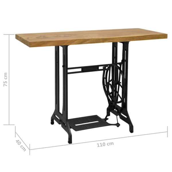 vidaXL konsolbord med symaskinebase 110 x 40 x 75 cm