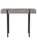 Miniatyrbillede 4 af 7: Konsolbord Lysegrå MDF Træ/Sort Pulverlakeret metalben 100 x 40 x 81 cm Rektangulært Moderne look betoneffekt Inspireret Værelses Indretning