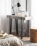 Miniatyrbillede 2 af 7: Konsolbord Lysegrå MDF Træ/Sort Pulverlakeret metalben 100 x 40 x 81 cm Rektangulært Moderne look betoneffekt Inspireret Værelses Indretning