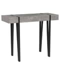 Miniatyrbillede 1 af 7: Konsolbord Lysegrå MDF Træ/Sort Pulverlakeret metalben 100 x 40 x 81 cm Rektangulært Moderne look betoneffekt Inspireret Værelses Indretning