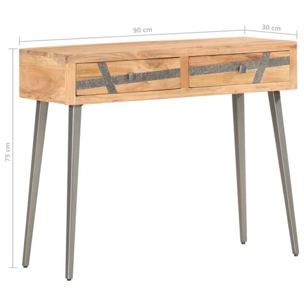 vidaXL Konsollbord 90x30x75 cm heltre akasie