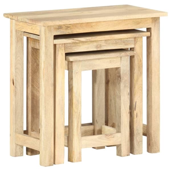 vidaXL Stablebord 3 stk heltre mango