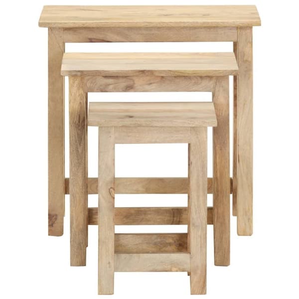 vidaXL Stablebord 3 stk heltre mango