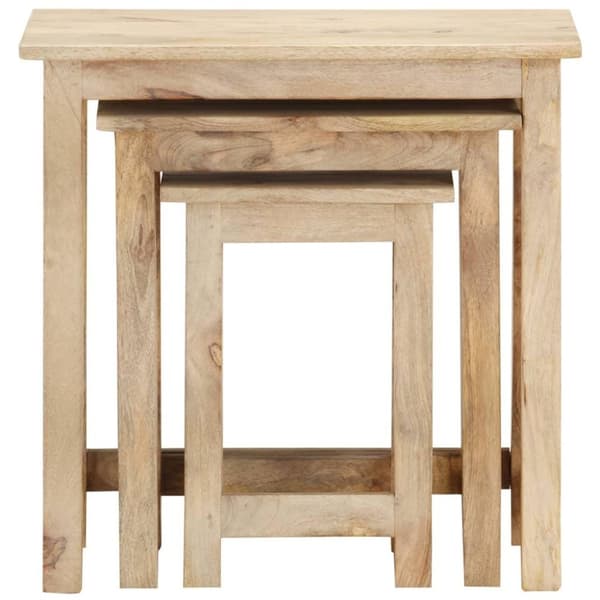vidaXL Stablebord 3 stk heltre mango