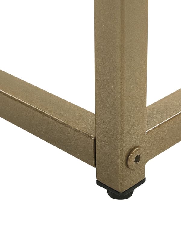 Konsolipöytä valkoinen karkaistu lasi kultaiset metallijalat 80 x 30 x 76 cm marmorikuvio moderni tyyli