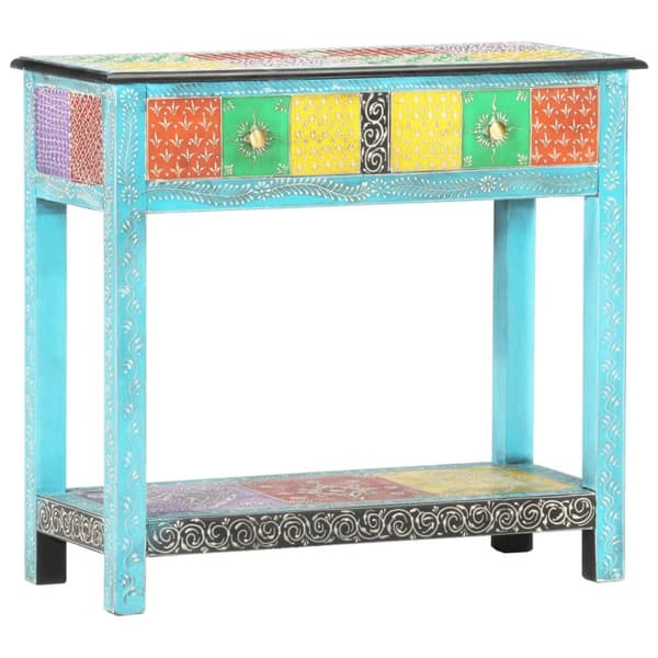vidaXL Håndmalt konsollbord 80x35x75 cm heltre mango