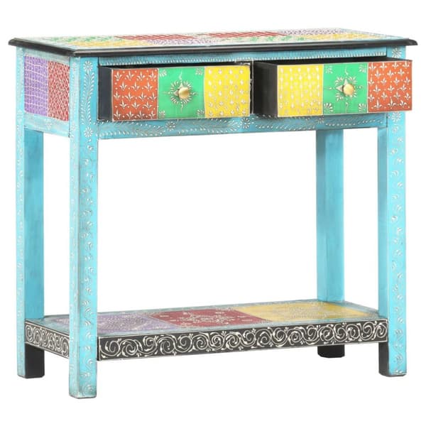 vidaXL Håndmalt konsollbord 80x35x75 cm heltre mango