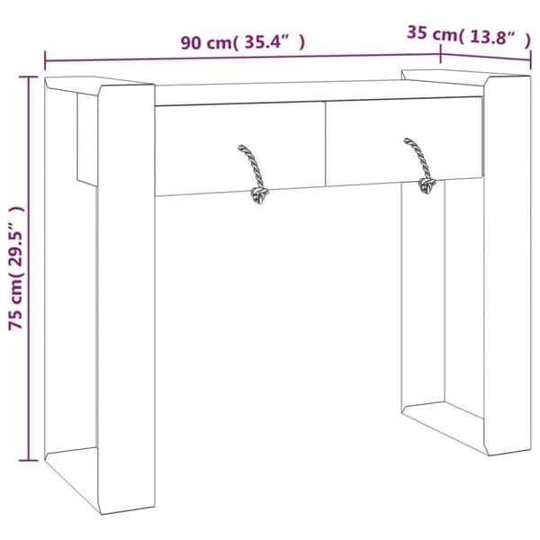 vidaXL konsolbord 90x35x75 cm massivt teaktræ