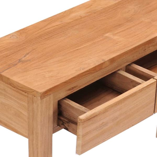vidaXL konsolbord 110x35x75 cm massivt teaktræ