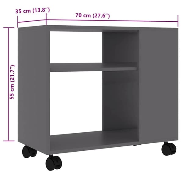 vidaXL sidebord 70x35x55 cm konstrueret træ grå
