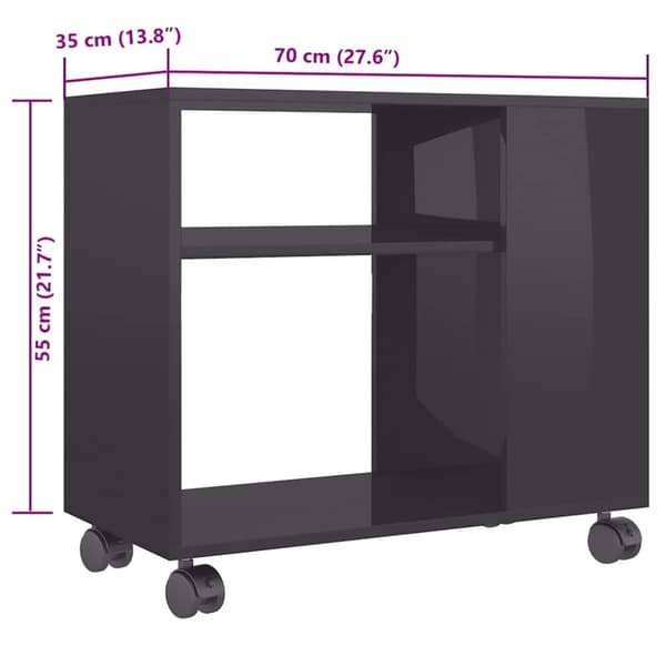 vidaXL sidebord 70x35x55 cm konstrueret træ grå højglans