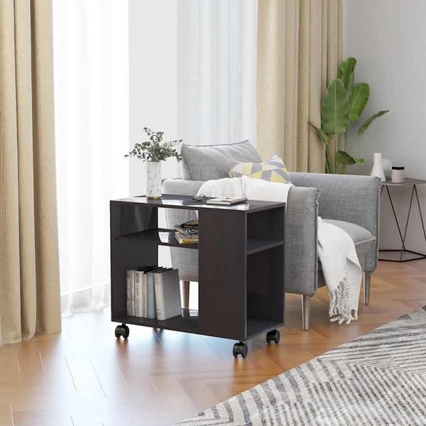vidaXL sidebord 70x35x55 cm konstrueret træ grå højglans