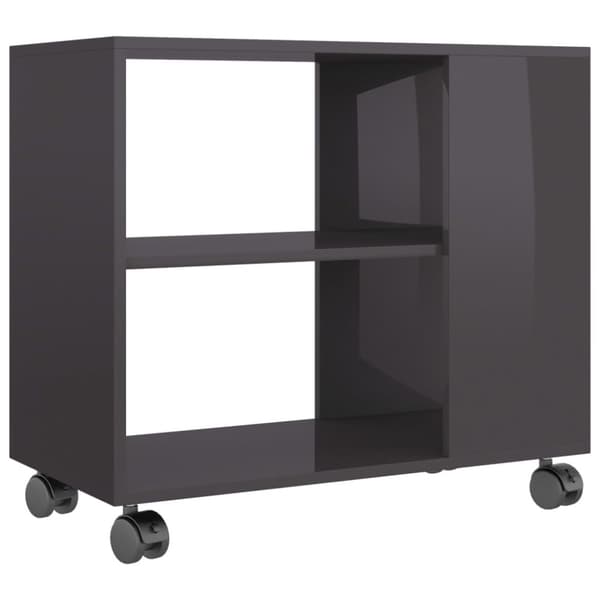 vidaXL sidebord 70x35x55 cm konstrueret træ grå højglans